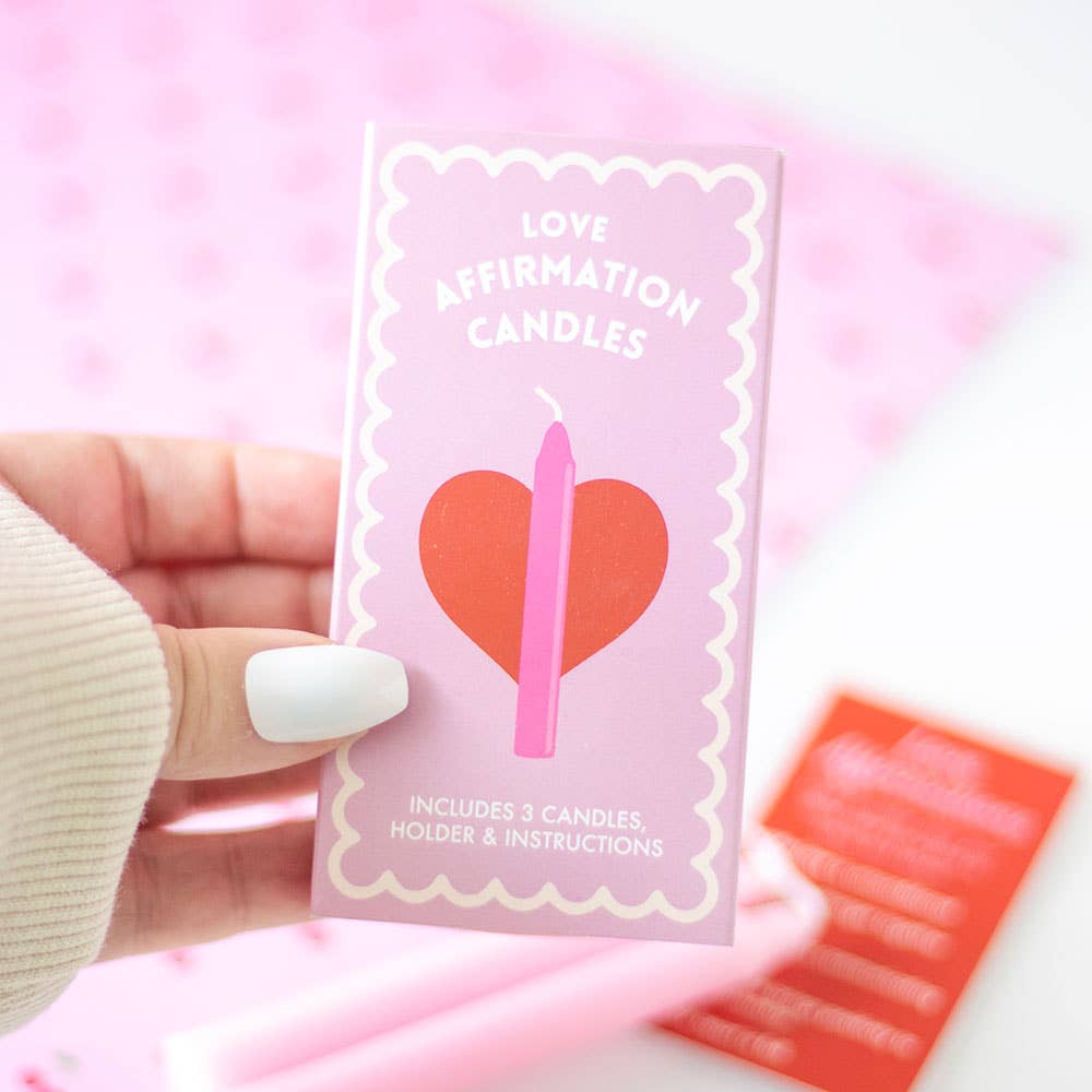 Lot de 3 bougies Love Affirmation pour dans une boîte