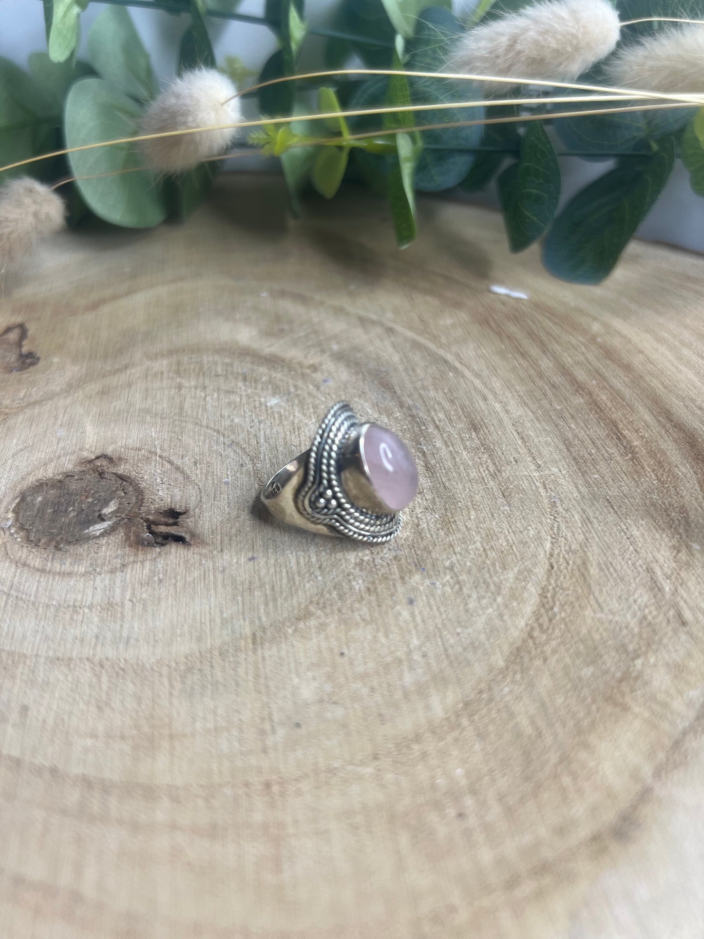 Bague Quartz Rose (Taille 17)