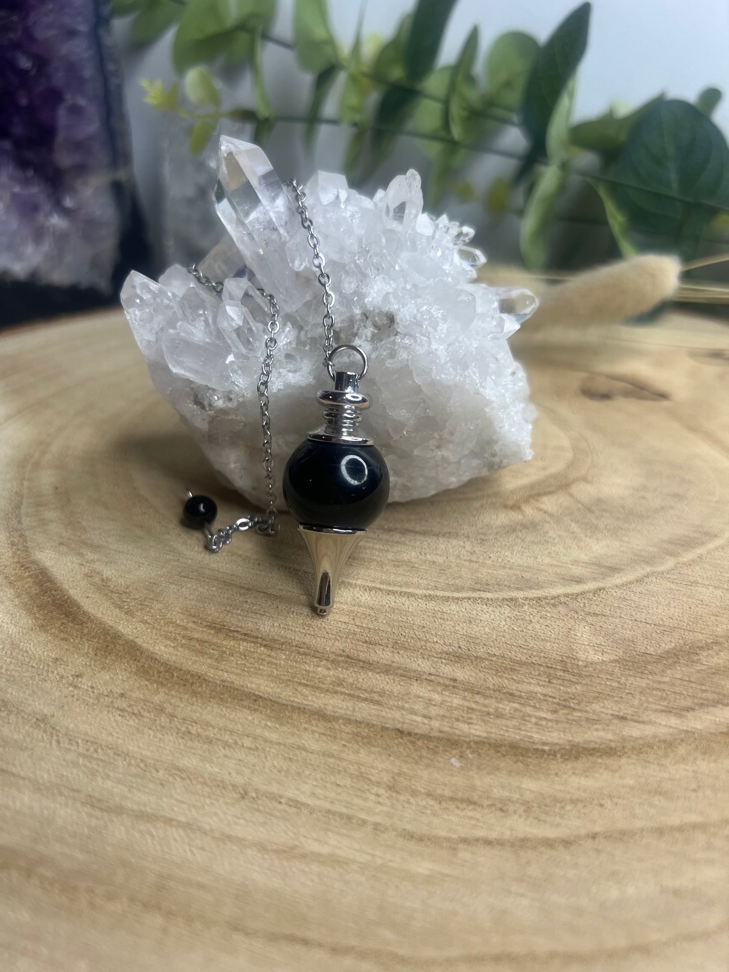 Pendule sphère Tourmaline Noire 4cm