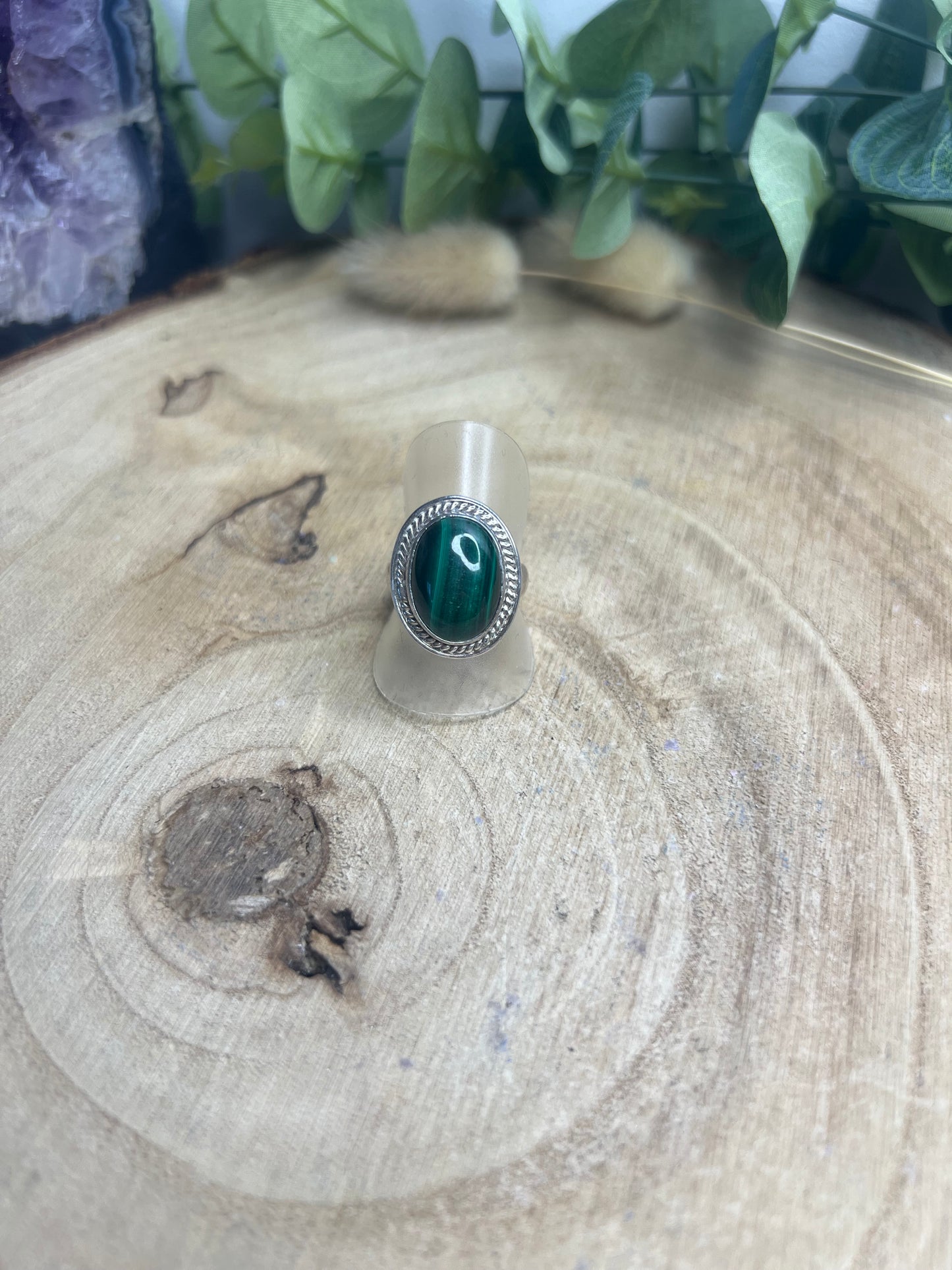 Bague pierre malachite