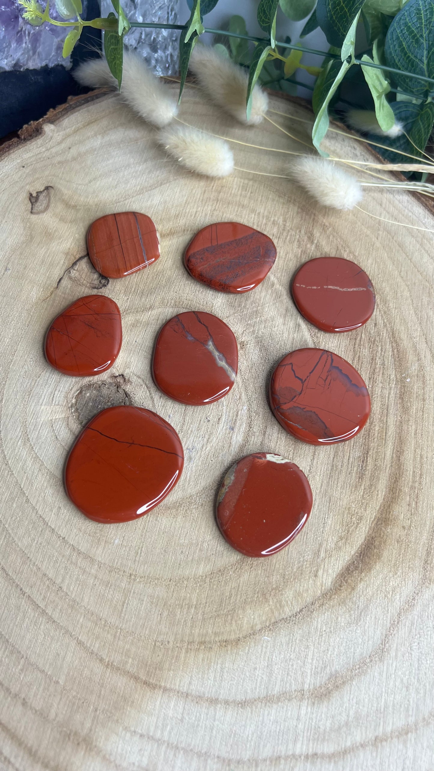 Pierres plates Jaspe rouge