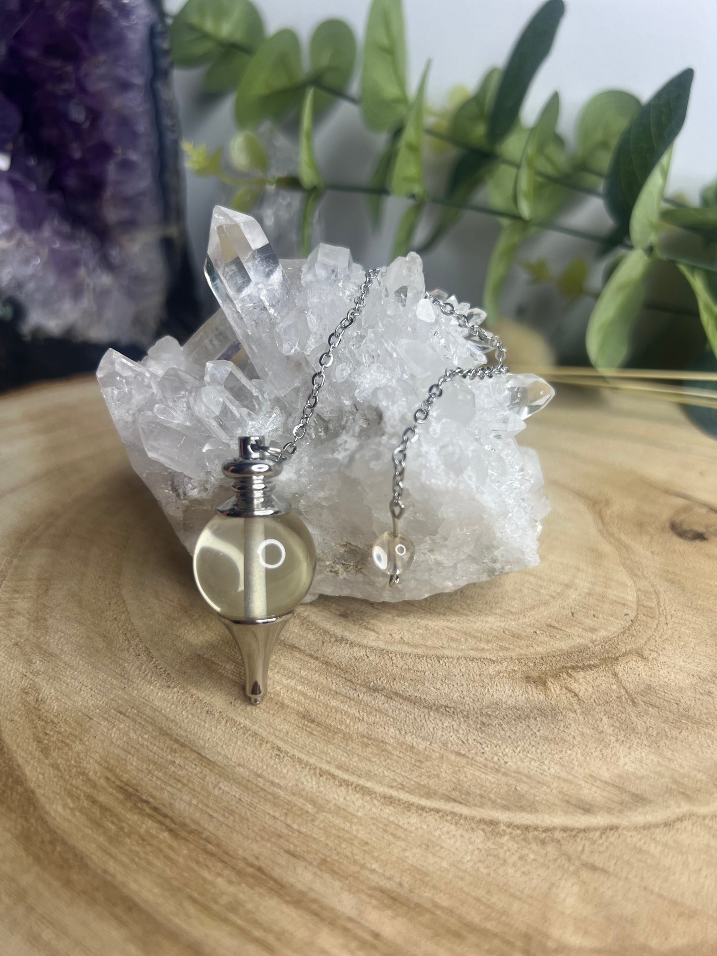 Pendule sphère Cristal de Roche 4cm