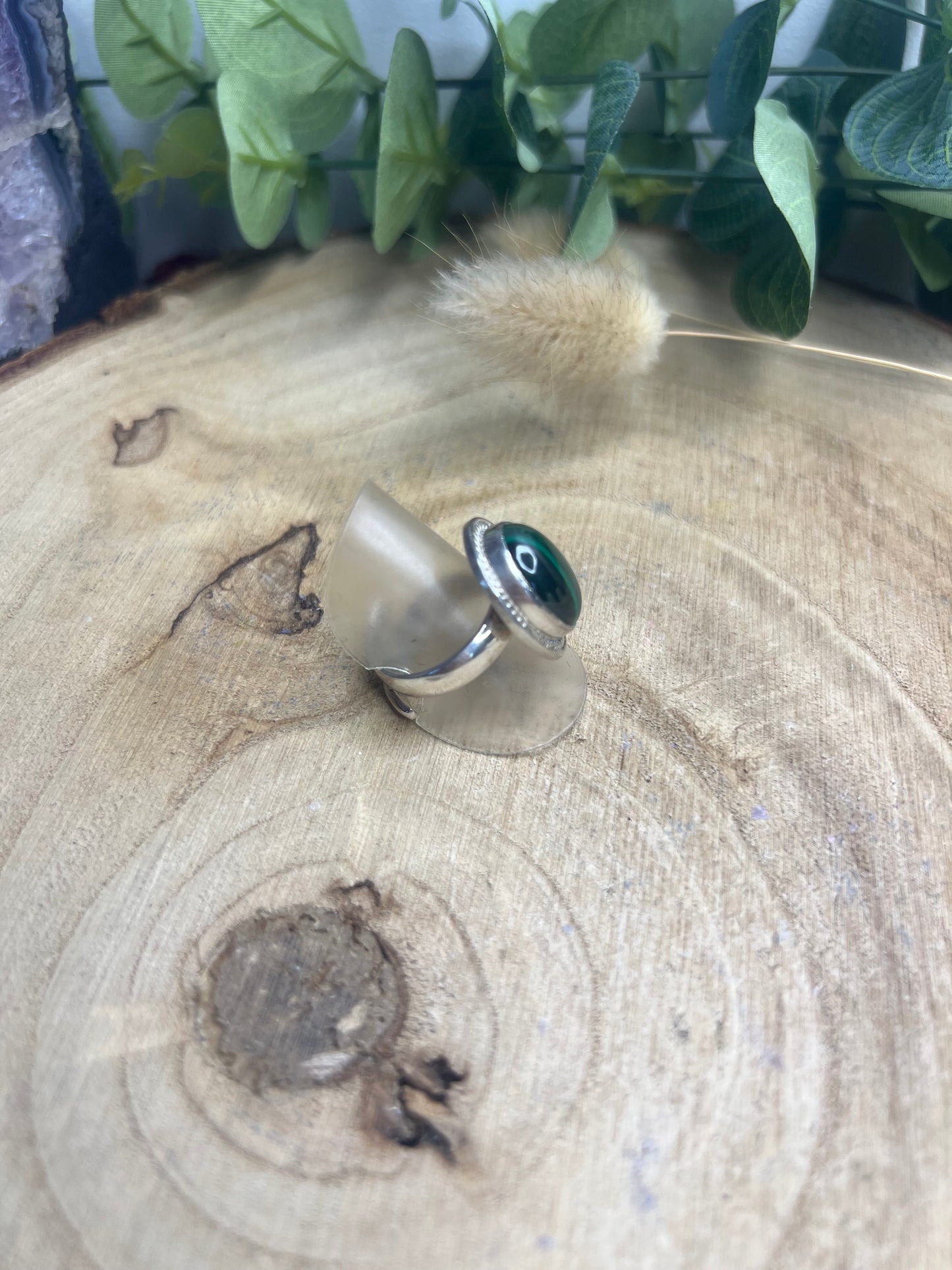 Bague pierre malachite