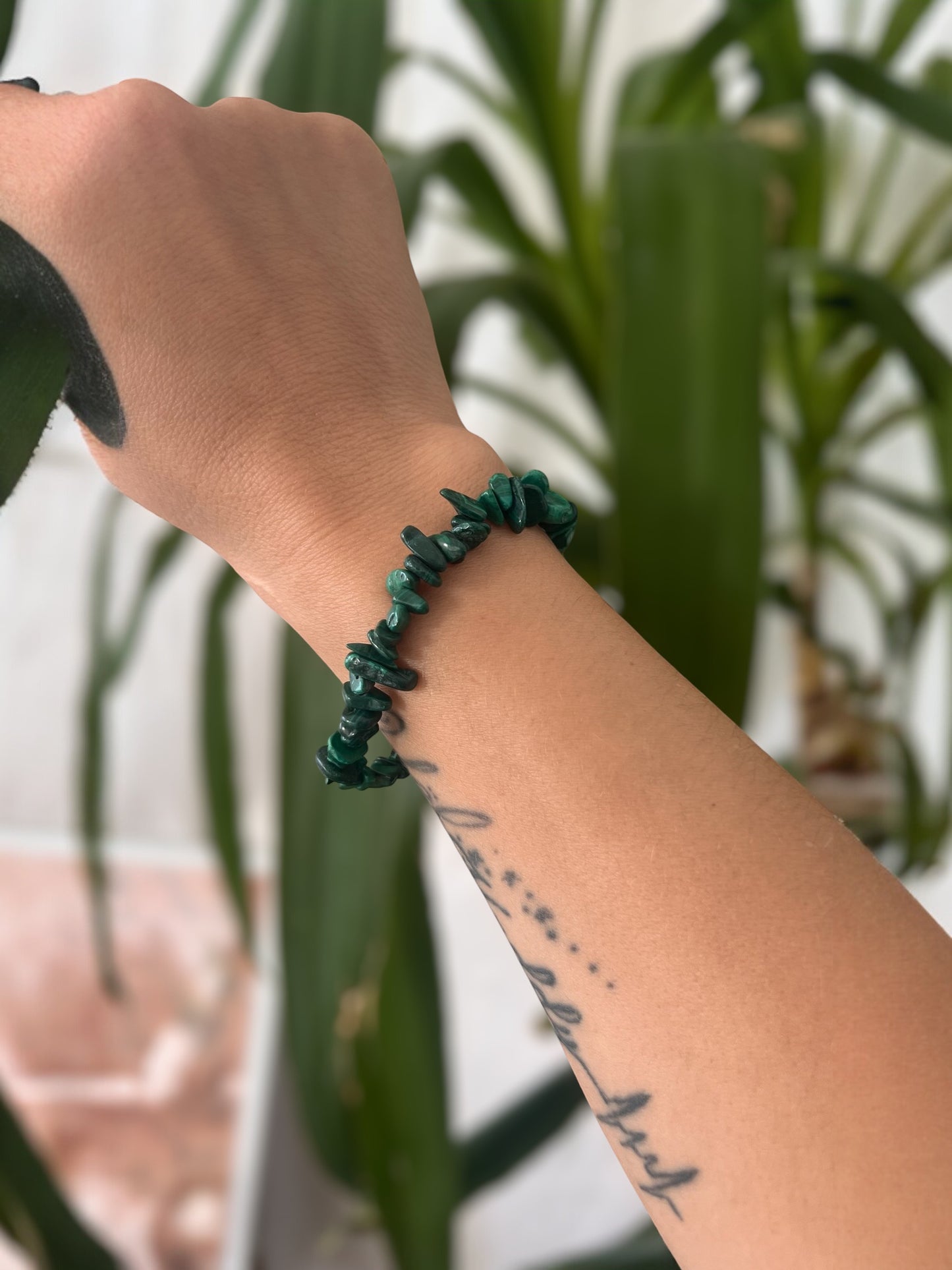 Bracelet chips Malachite verte