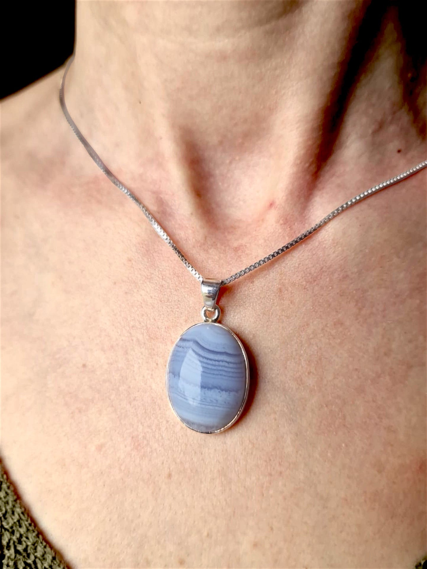 Pendentif cabochon monture argent