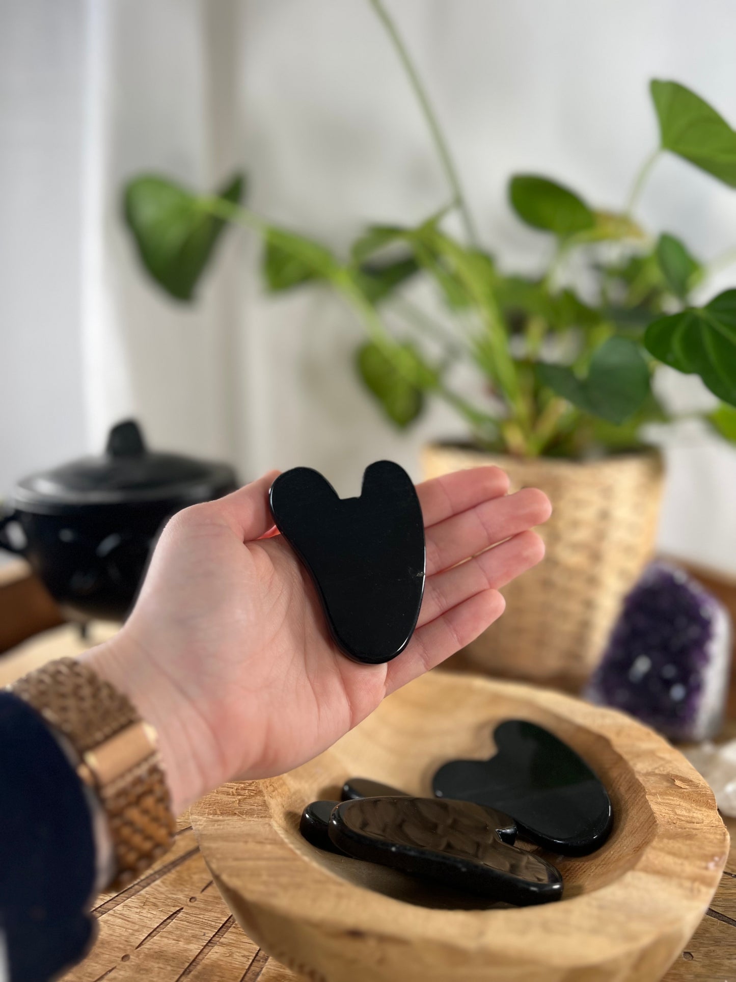 Masseur Gua Sha d’Obsidienne