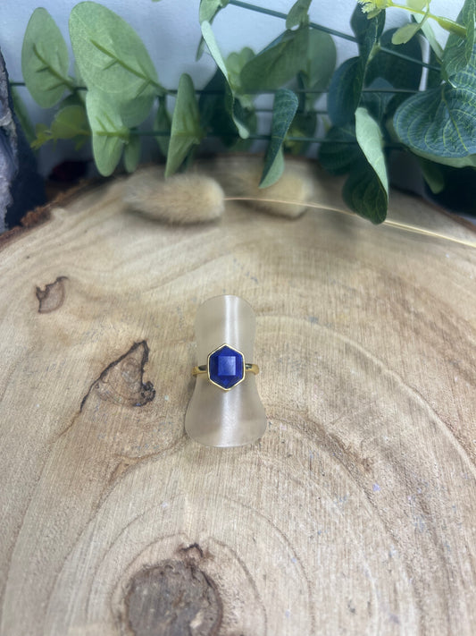 Bague Lapis-Lazuli Hexagonale