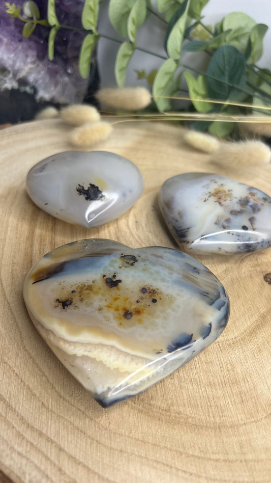 Cœurs en cristal d'agate dendritique