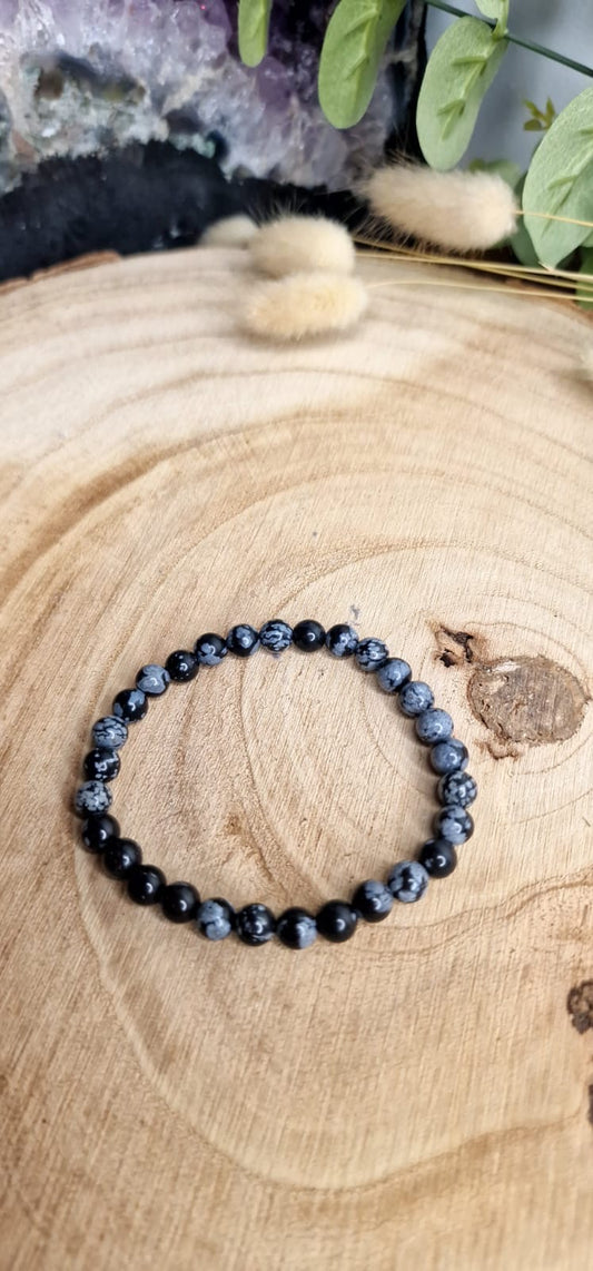 Bracelet Obsidienne Neige