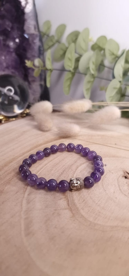 Bracelet Améthyste & Perles de Bouddha