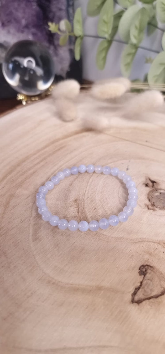Bracelet Calcédoine Bleue