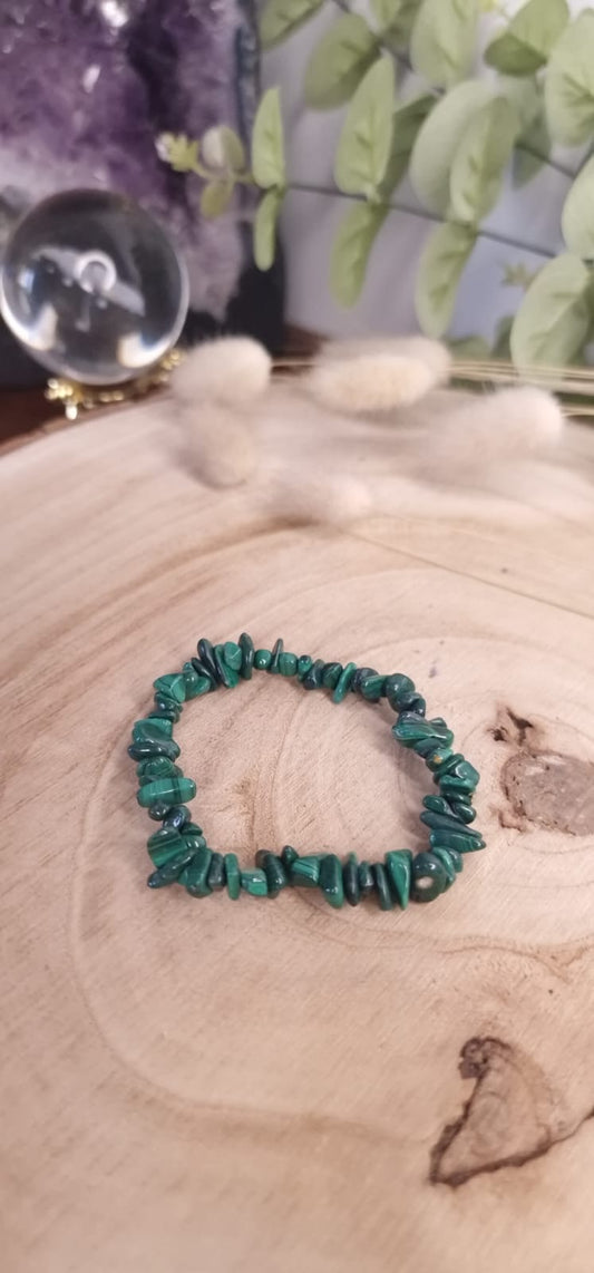 Bracelet chips Malachite verte