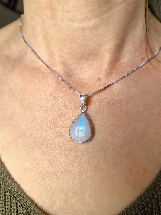 Pendentif Labradorite Blanche