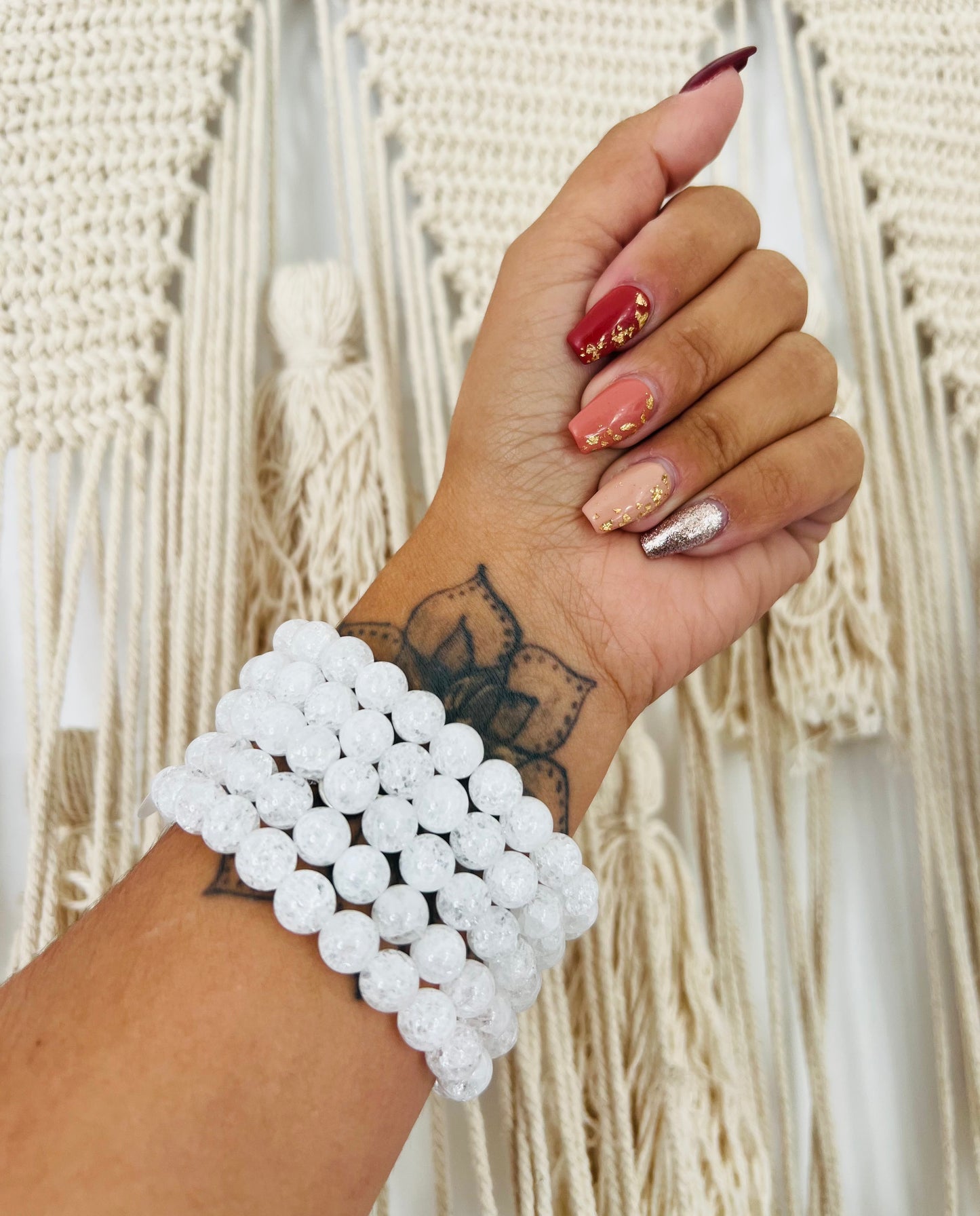 Bracelet cristal de roche irisé