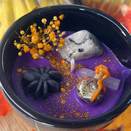 Bougie tasse gothique araignée